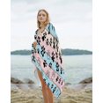 thumbnail image 2 of Pink Blue Paw Print Beach Towels Oversized Super Absorbent, Vintage Farmhouse Rustic Wooden Grain Lightweight Bath Towel Quick Dry Sets For Bathroom/Pool/Rv Camping/Beach Play/Gym Room/Picnic 23"x47", 2 of 8