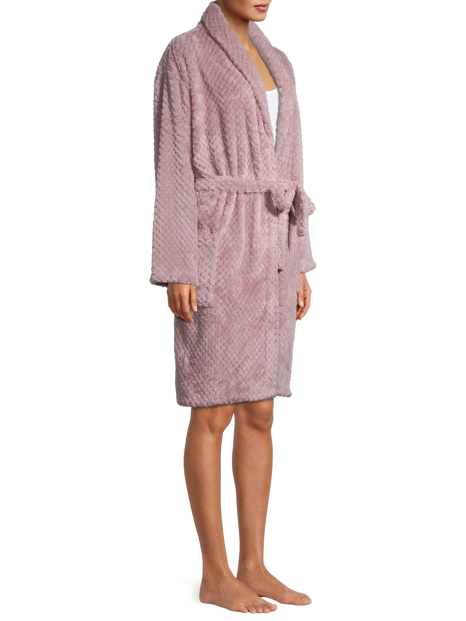 The Cozy Corner Club Durable Easy Care Textured Evening Robe (Women's), 1 Pack - image 4 of 7