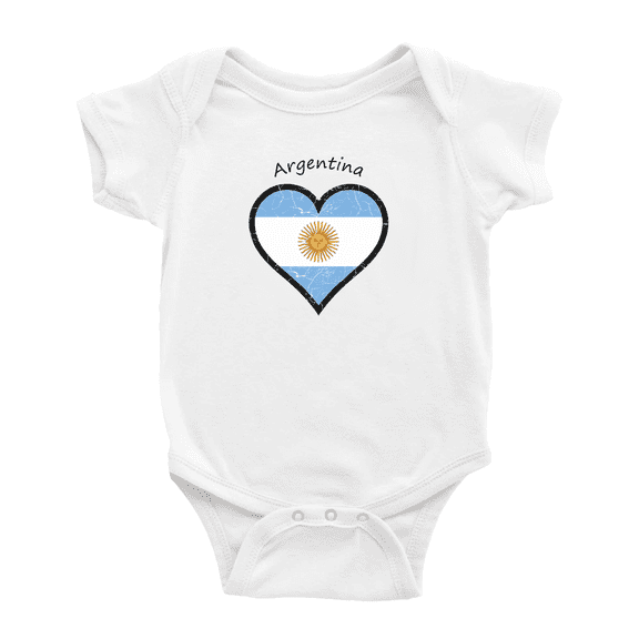 Argentina Flag Heart Love Cute Baby Clothing Bodysuits Boy Girl Clothes