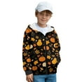 thumbnail image 3 of Xoenoiee Pumpkin Maple Leaves Print Full Zip Hoodies Long Sleeve Shirts Thanksgiving Lightweight Sweatshirt Trendy Hooded Tops for Kids Fall Outfits Athletic Coat Jacket with Pocket, 6-7 Years, 3 of 7