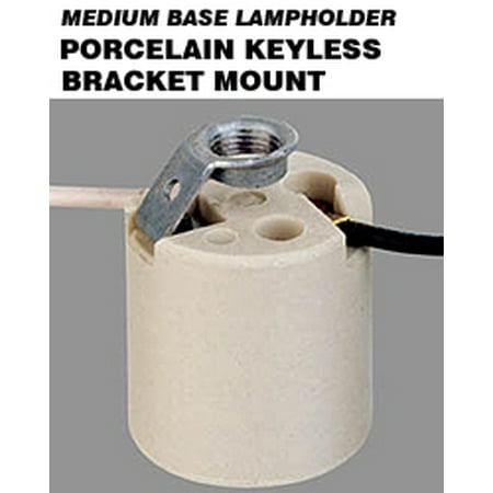 

Leviton 8052-8 Keyless Lampholder Incandescent Medium Base Bracket Mount Type A-1 Bracket 6-Inch 18-AWM TEW Wire Leads - White
