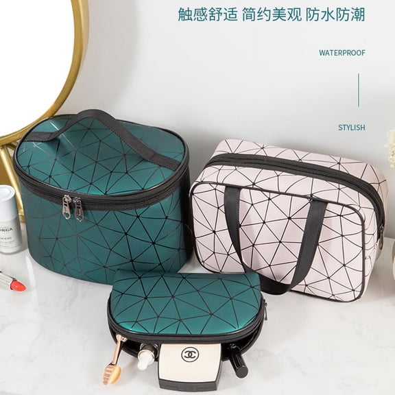 Crack Series Cosmetic Bag for Women Portable Large Capacity Travel Accessories Quart Size Toiletries Cosmetic Pouch Makeup Bags for Men and Women