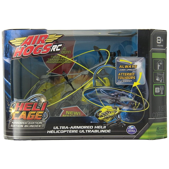 Helicóptero RC blindado Air Hogs Heli Cage amarillo