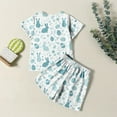 thumbnail image 5 of Easter Girls Pajamas Set Easter Bunny Print Crewneck Short Sleeve T-Shirt And Shorts Set Spring Clothes, 5 of 7