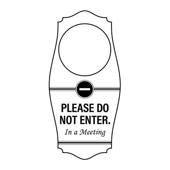 Signs ByLITA Please Do Not Enter. In a Meeting Door Hanger - White, 4" x 8"