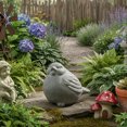 thumbnail image 2 of Cement Sitting Bird Figurine, Gray Decorative Bird Statue for Home & Shelf Décor, 2 of 9