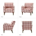 thumbnail image 6 of Modern Plaid Accent Chair Upholstered Red Armchair Adult Home Bedroom Living Room, 6 of 8