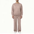 thumbnail image 5 of hoksml Men's 2 Piece Tracksuit Set Long Sleeve Crew Neck Pullover Sweatshirt with Straight Leg Drawstring Pants Casual Loungewear Outfit, 5 of 9