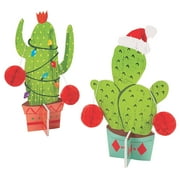 Cactus Christmas Centerpiece - Party Decor - 2 Pieces