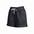 thumbnail image 7 of YHAJDS Work Shorts Women Solid Color Tencel Linen Straight Leg Folded Hem Multi Pockets Daily Wear, 7 of 7