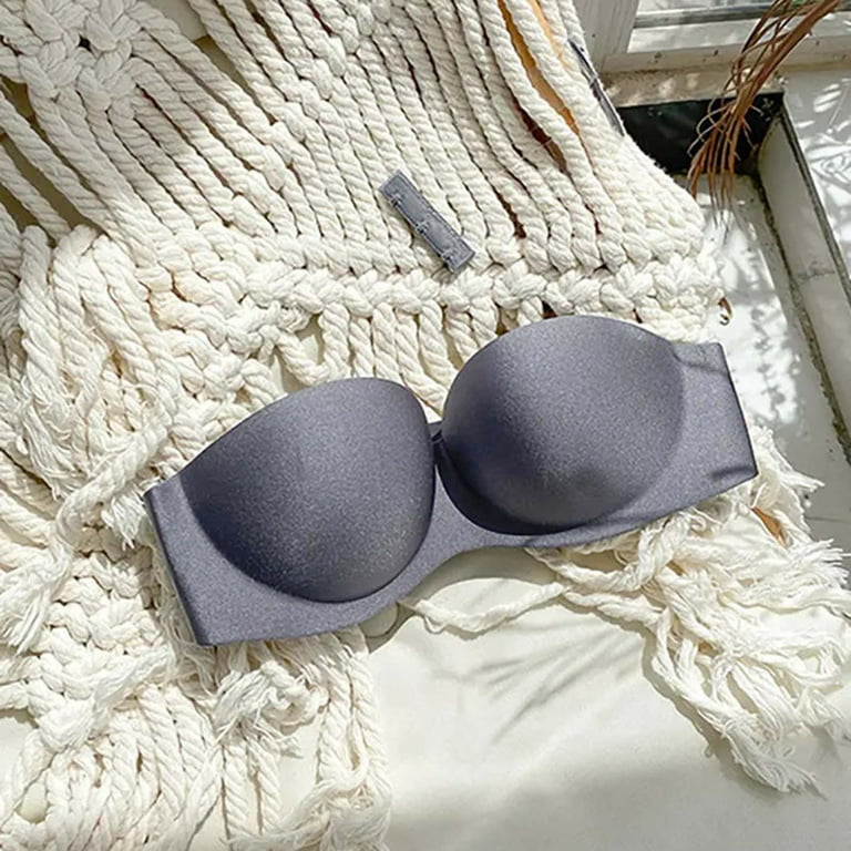 CAICJ98 Lingerie for Women Women Wireless Bra Top Vest Breathable Chest Pad  Wearing Sports Underwear Grey,34E