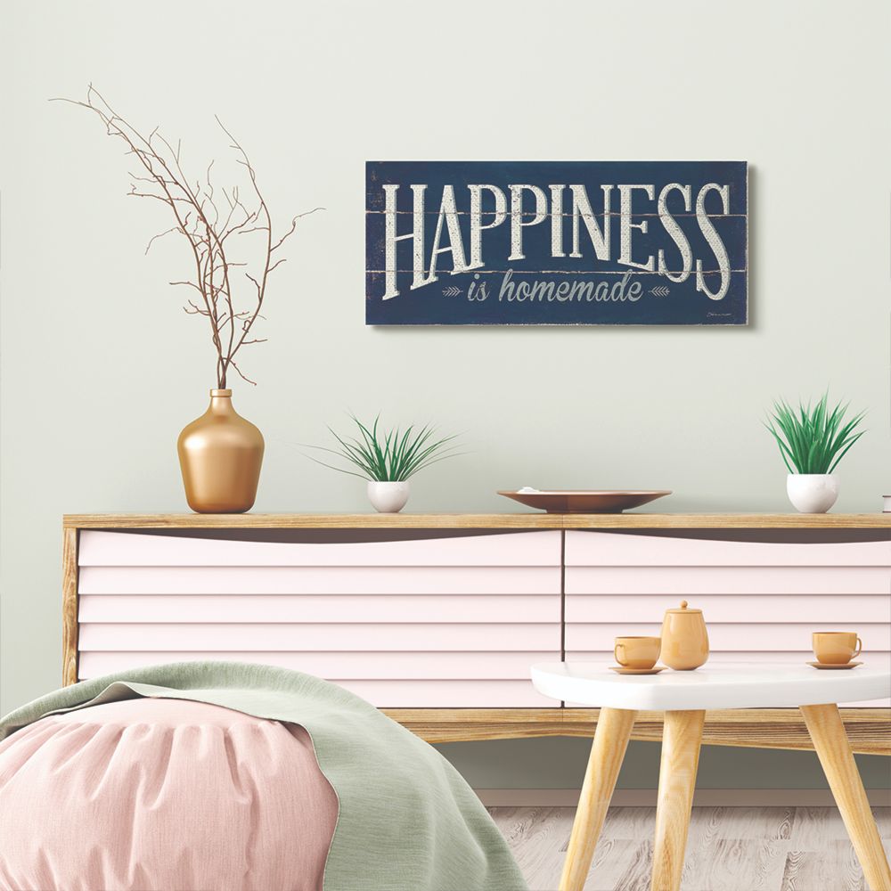 Stupell Industries Happiness Family Home Inspirational Word Textured Wood Design Canvas Wall Art by Stephanie Workman Marrott