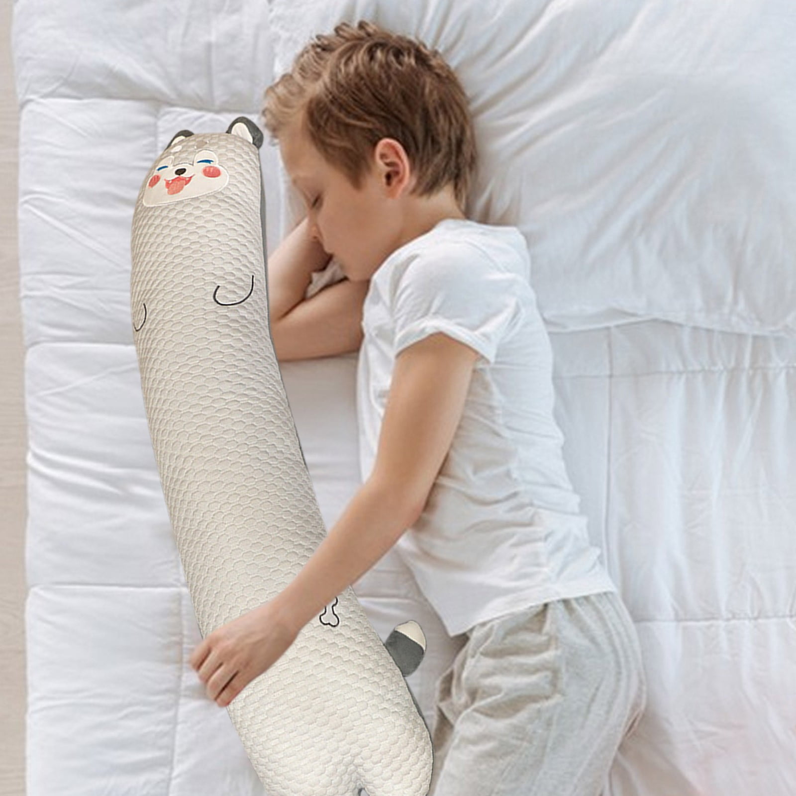 CasaChic Extra Long Cotton Pillow for Leg Support & Hugging Sleep - Removable Cover, Machine Washable, Breathable & Plush for Pregnancy, Side Sleepers, Sofa & Office - Soft for Adults & Teens