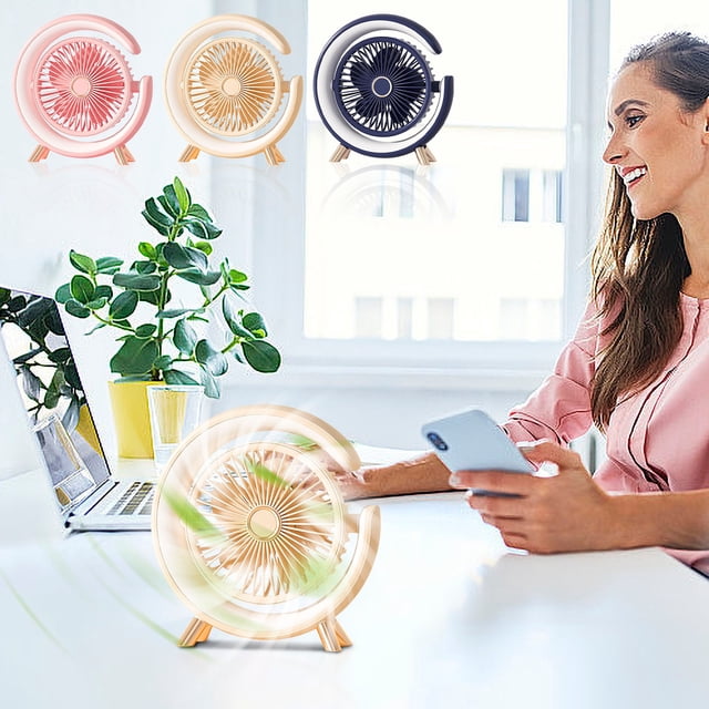 Vaidha LED Cozy Light Small Fan Silent Desktop Desktop Five-speed Built-in Fresh Photo Fan