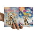 thumbnail image 3 of Happy New Year with Yorkshire Terrier Fireworks Holiday Xmas Winter 2025 Travel Passport Wallet Yorkie Dog Lover Gifts PU Leather Passport Holder Cover - 00025, 3 of 5