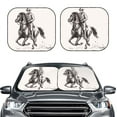 thumbnail image 2 of JUNZAN Cowboy Ride A Horse Pattern Car Windshield Sun Shade | Reflective Sunshade | Foldable 2-Piece Sun Shield Protect Your Car | Fits Sedans, SUVs, Hatchbacks-Large, 2 of 6