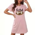 thumbnail image 1 of Camisón corto de talla grande para mujer, camisón de manga corta con estampado de pecho a la moda, camisón para mujer, 1 of 2