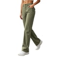 thumbnail image 5 of HomeDM Hiking Pants for Women Straight Leg Outdoor Travel Pants with Pockets Green Water Resistant Athletic Trousers Size M, 5 of 9