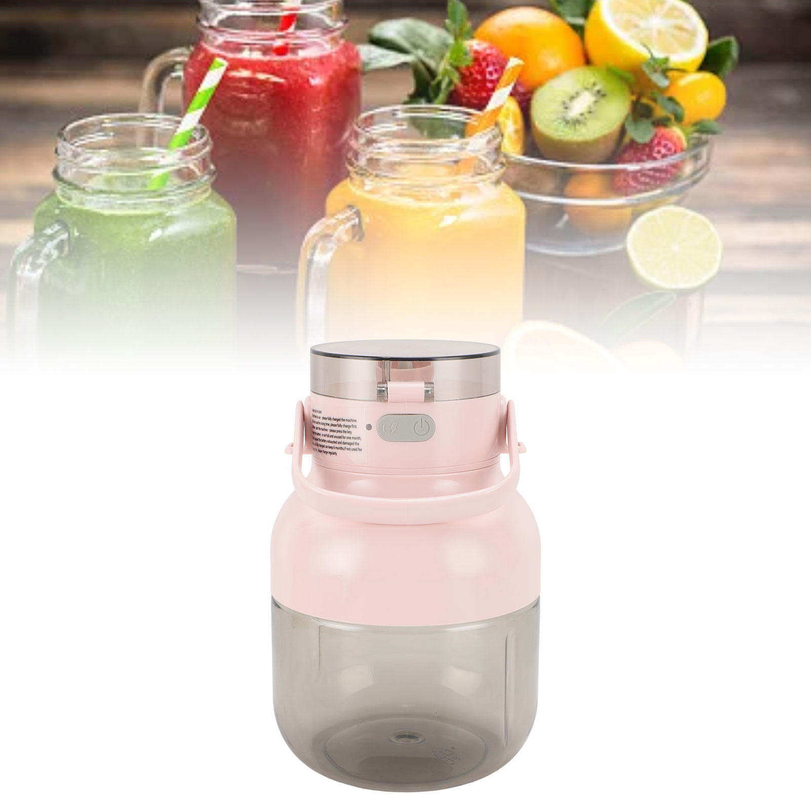 LAZIOEGR 1L Portable 70W USB Rechargeable Blender – Quiet 4‑Blade Juicer with 1500mAh Battery, 500ml Capacity, Travel & Gym Friendly