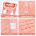 thumbnail image 5 of Quick Dry Pet Bathrobe Hooded Absorbent Microfiber Pet Towel Adjustable Collar And Belly Strap for Small Medium Dogs Cats After Bath Pink, 5 of 6