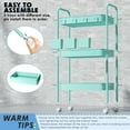 thumbnail image 2 of 3 Tier Rolling Storage Cart, Metal Trolley Utility Cart with Wheels & Hooks, Easy Assembly Organizer Storage Cart for Bathroom Kitchen Office Bedroom, 2 of 8