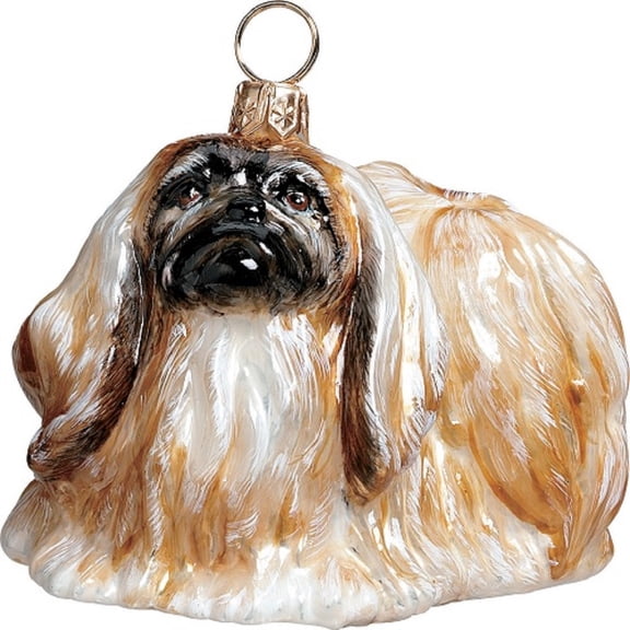 Pekingese Dog Polish Blown Glass Christmas Ornament