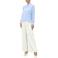 thumbnail image 2 of INSPIRE CHIC Women's Business Shirt Pleat Mock Neck Puff Long Sleeve Work Top XS Light Blue, 2 of 6