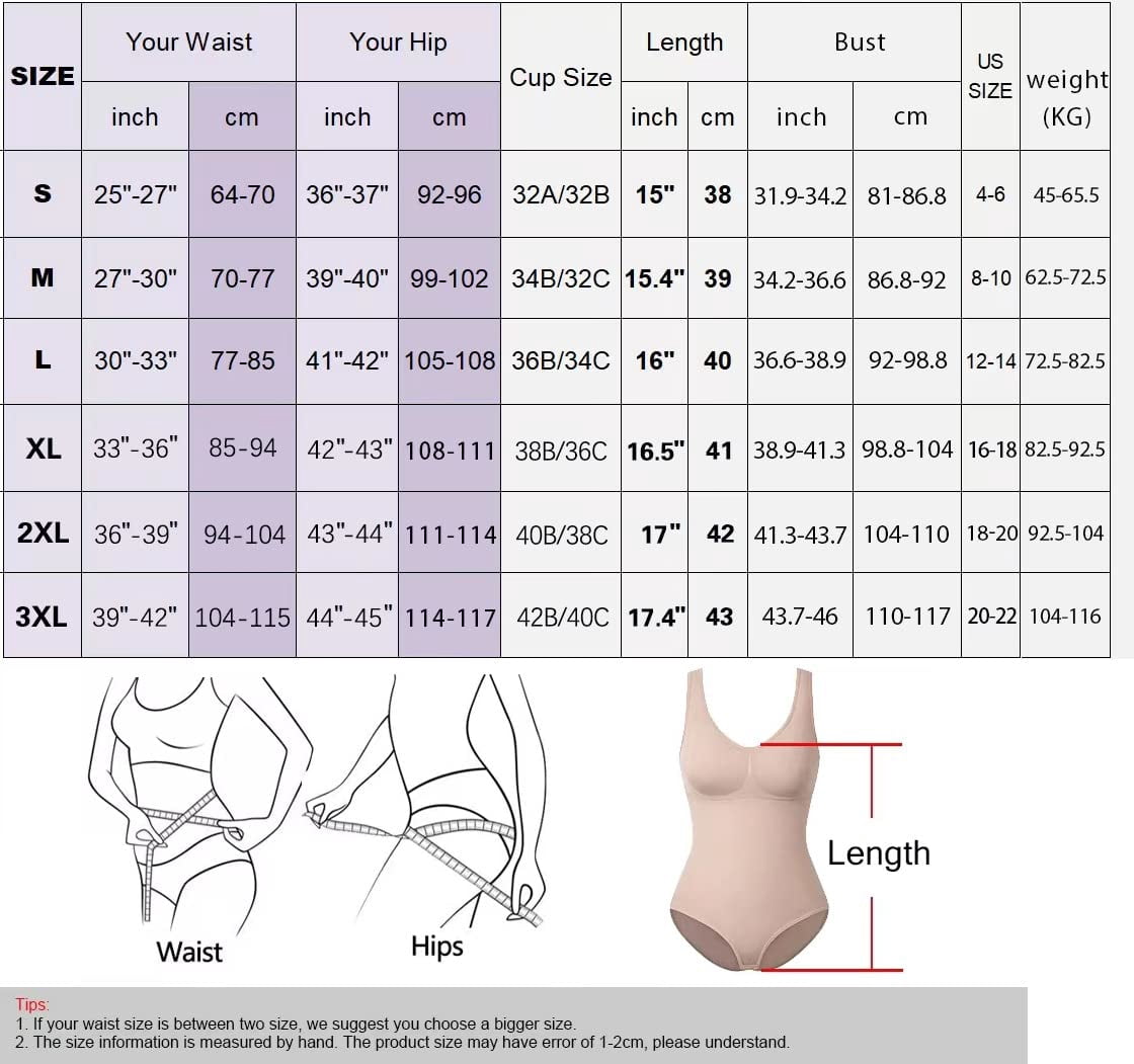 Cygen Bodysuit Shapewear Cygen Shapewear for Women Tummy Control Tops  Seamless One-Piece Body Shaper(Brown,XXL) - Walmart.com