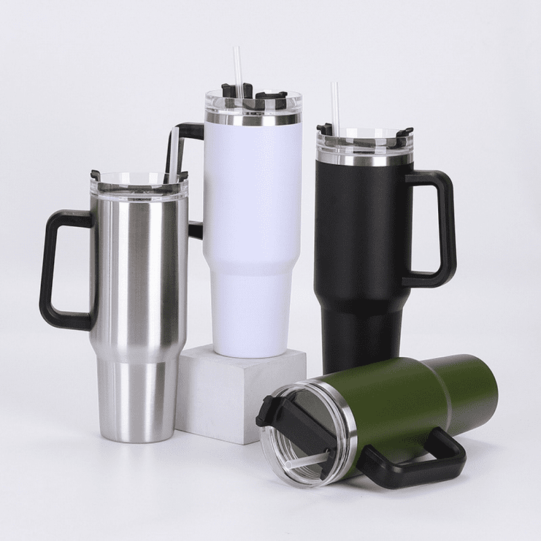 Stainless Steel Double Wall Tumbler with Handle - 40 oz.