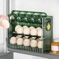thumbnail image 1 of Soporte para Huevos de Refrigerador Organizador de Huevos con Tapa de 30 Rejillas para Puerta de Refrigerador Accesorios de Gran Capacidad Limpieza Fá Verde Macarena Titular de huevo, 1 of 8