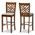 thumbnail image 2 of Baxton Studio Jason Modern and Contemporary Grey Fabric Upholstered and Walnut Brown Finished Wood 2-Piece Bar Stool Set, 2 of 9