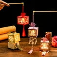 thumbnail image 3 of Callipe Chinese Lantern Spring Festival DIY Lantern Kit Chinese Knot Lantern with Tassel Handheld Night Light with LED Lights, 3 of 8