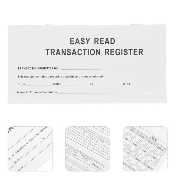 6 Large Print Financial Register Checkbooks Portable Check Register Set