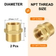 thumbnail image 2 of Uxcell 2Pcs Accesorio de Tubería de Latón, Adaptador de Niple Hexagonal de 1/2" NPT hembra x 3/4" G macho de 1/2" a 3/4", Dorado, 2 of 6