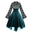 thumbnail image 3 of Robes pour Femmes Robe de Soirée Midi des Années 1950 avec Manches Évasées et Ligne A Élégante, 3 of 3