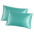 thumbnail image 2 of Funda de almohada 2pcs Funda de almohada de satén de poliéster Ropa de cama Funda de almohada para dormir, Lake Blue, UK / US-Q, 20x30 pulgadas sidaley HA003643-14, 2 of 7