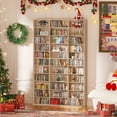thumbnail image 6 of LELELINKY 11-Tier Triple Wide Bookcase, 68" Tall Bookshelf with 33 Display Shelves for Living Room Home Office Study, Natural Oak, 6 of 11