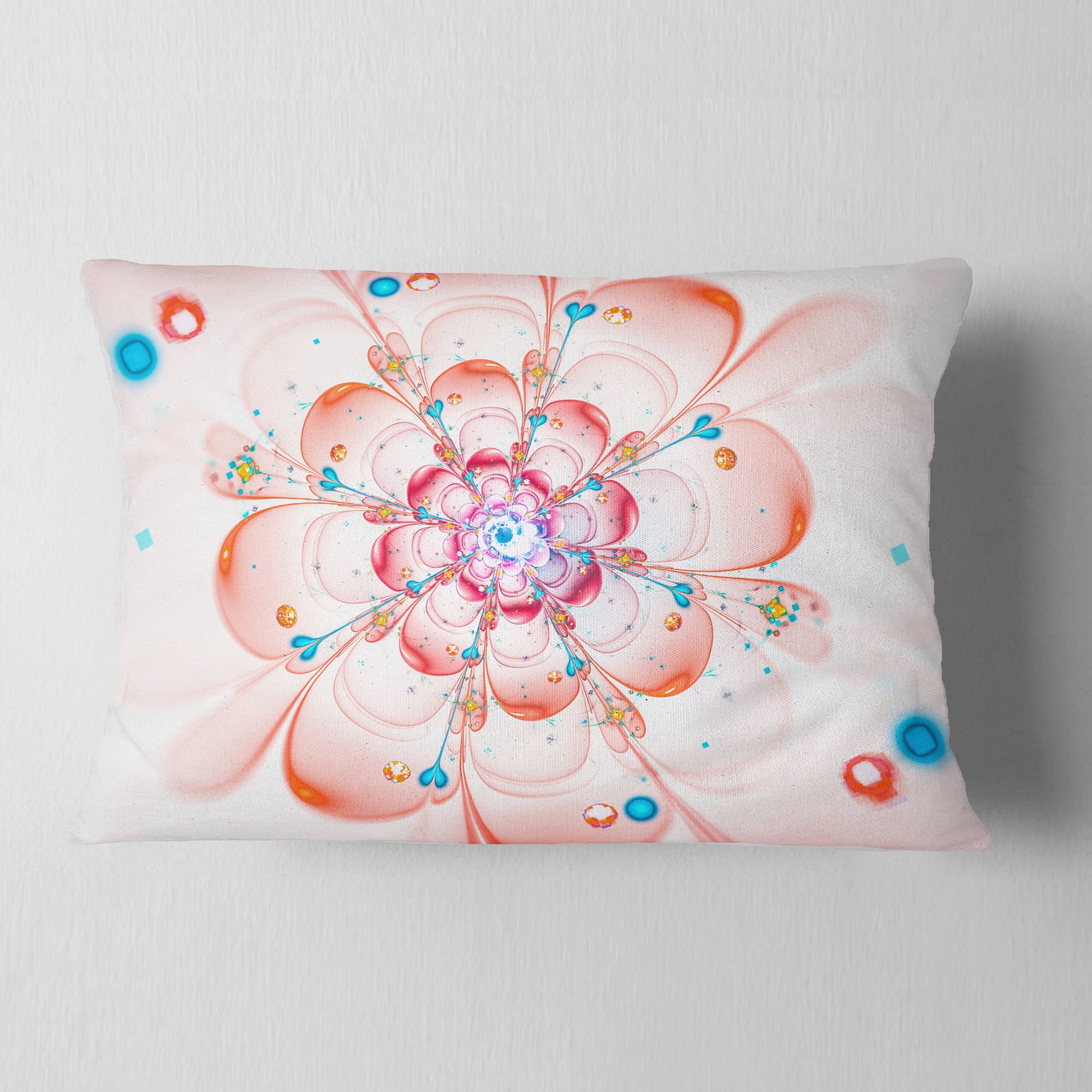 Designart 12" x 20" Pink Polyester Throw Pillow