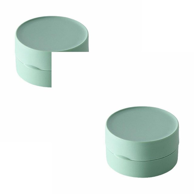 Oleegame 2PC Spoon And Lid Rest Macaron Color Travel Soap Box Portable Creative Soap Box Waterproof With Lid Soap Plastic Box Green