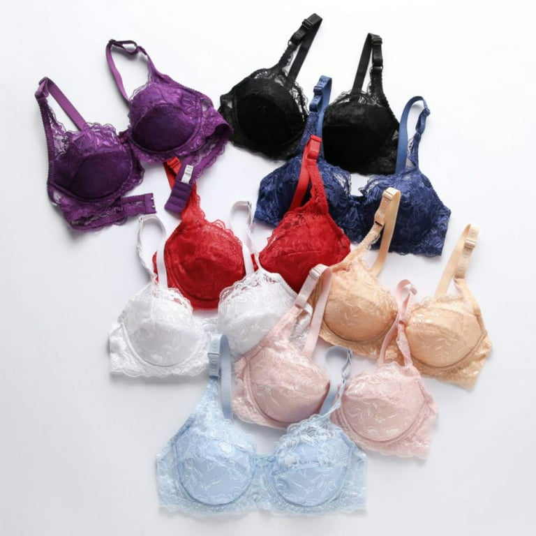 Lace Underwire Push Up Bras, Women Intimate Underwear Lingerie 3/4 B Cup