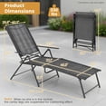 thumbnail image 2 of Resenkos Outdoor Chaise Lounge Chair, 2 Piece Patio Folding Chaise Lounge Chairs Recliner with 6-Level Backrest-Gray, Portable Recliner for Lawn Garden Beach Yard, 2 of 7