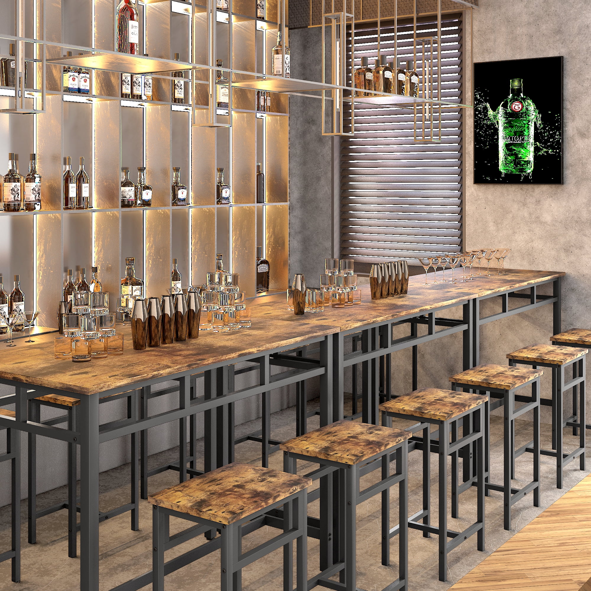 Amazon.com: Narrow Bar Table,Counter Height Pub High Top Bar