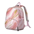 thumbnail image 2 of Pink and Gold Marble Texture Backpack Backpack for School,Cute School Bag,Schoolbag with Adjustable Shoulder Straps & Padded Back,13.8"x11.4"x6", 2 of 6