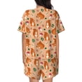 thumbnail image 3 of Kdxio Squirrel And Mushroom Print Pajamas Sets for Women Short-Sleeved Pjs with Lounge Shorts Two Piece Sleepwear S-4XL, 3 of 9