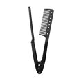thumbnail image 1 of Peine alisador tipo V para cabello largo y grueso, mango ergonómico, reduce el encrespamiento, 24,5 cm, negro., 1 of 5
