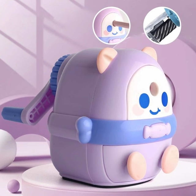 Pencil Sharpener Hand Crank Manual Sharpener Auto Pen Feed Feature Adjustable In 2 Gear Cute Pencil Cutter For Classroom//Home