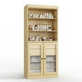 thumbnail image 5 of 100% Solid Wood 32" Bathroom Cabinet with Frosted Glass Doors, 2-Drawers and Adjustable Shelves, 5 of 6