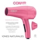 thumbnail image 3 of Conair Secadora con iones naturales, turmalina y ceramica, color rosa, 1875 watts Fucsia Conair NA, 3 of 5