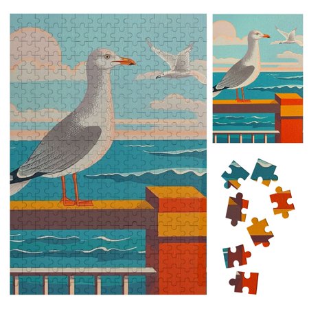 Palnkart Seagull Wooden Jigsaw Puzzle Vertical Leisure Game Toy Gift for Family and Friends 1000 Pieces 300PCS