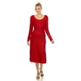 thumbnail image 2 of White Mark Women's Long Sleeve Sweater Midi Dress, 2 of 5